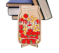 Large Positive Rewards Container, Wood Reward Jar, Classroom Incentive Jar with Lid, Early Childhood Education Tool for School Children Kindergarten Sports Routine Reading Bedtime Activities