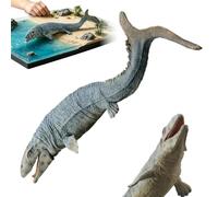 Large Prehistoric Sea Animal Toy | Mosasaurus & Prognathodon Figur | Durable PVC Construction, Movable Jaw Detail, 13.8 Inch Length, Educational Decor for Desk & Shelf