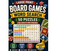 Large Print Board Games Word Search: 50 Puzzles for Adults and Seniors: Easy, Medium, and Hard Puzzles Covering Game Mechanics, Strategy, Components, and More - Includes Full Answer Key
