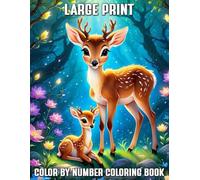 Large Print Color by Number Coloring Book: 80 Easy and Relaxing Color by Number Pages | Fun Animal, Nature, and Flower Designs for Stress-Free Coloring