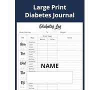 Large Print Diabetes Journal: Simple Diabetes Log | Record & Monitor Blood Sugar at Home | 126 Pages (8.5" x 11" Inches)