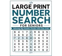 Large Print Number Search for Seniors: 100 Easy Big-Digit Puzzles with Clear Grids for Adults, Seniors, and Low-Vision Readers, number search large, number search book, number search large print