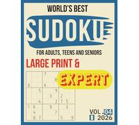 Large Print Sudoku for Adults - Expert Level: Two Puzzles per Page with Solutions and Bonus | Perfect Gift for Men, Women, Teens & Seniors