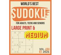 Large Print Sudoku for Adults - Medium Level: Two Puzzles per Page with Solutions and Bonus | Perfect Gift for Men, Women, Teens & Seniors