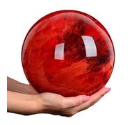 Large Red Melting Quartz Crystal Ball Gemstone Sphere with Stand, Home Decoration Stone Sculpture Figurine for Display,17cm/6.7in Gemstone Stone