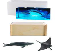Large Resin Molds Diy Rectangle Mould Silicone Epoxy Resin With Mini Whale For Crafts And Home Decoration