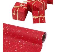 Large Roll Hot Stamping Gift Wrapping Paper Elegant Packaging For Wedding Birthday Christmas Valentine'sDay(Red)