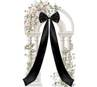 Large Satin Bow - 75x18 Inch Satin Elegant Reusable Long Streamers | Big Bow Decor for Festive Table Porch Wedding Arch Christmas Tree Fireplace Stand