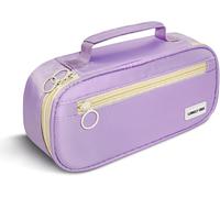 Large School Pencil Case, Extra Large Capacity Smooth Closing Pencil Case, Fabric Pencil Case With Compartments For Girls & Boys, Purple, Lay Pencil Case