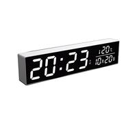 Large Screen Calendar Temperature Display Digital Alarm Clock LCD Big Mirror Snooze Silent Night Light Electronic Desktop Clock