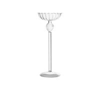 (Large) Simple European Style High Feet Striped Glass Candle Holder Transparency for Candlelight Dinner Wedding Props Small