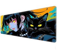 Large souris | Waterproof XXL Mouse Pad | Non slip rubber base | Girl anime game mouse pad adapté pour PC et ordinateur portable gaming keyboard pad (A, 70 × 30 cm)