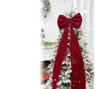 Large Velvet Christmas Bows - Giant Velvet Bow Christmas Tree for Christmas Tree Topper Wreaths Mantle Front Door Porch & Wedding Decoration Xmas Decor Indoor & Outdoor (S)