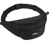 Large Waist Bag For Men And Women-Waterproof Pocket,Integrated Rain Cover,Adjustable Strap 150 Cm,Fits 1l Bottle-Ideal For Cycling,Dog Walking And Trekking
