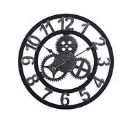 Large Wall Clock Vintage Industrial Gear Wall Clock 3D Roman Numerals Retro Wall Clock for Living Room Kitchen Restaurant Coffee Shop Decor B (A)
