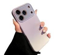Large Window Colorful Gradient Silicone Soft Case for iPhone 17/16/15/14/13/12 Pro Max with Lens Protection Shockproof Matte Cover. (13 Pro,Purple)