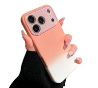 Large Window Colorful Gradient Silicone Soft Case for iPhone 17/16/15/14/13/12 Pro Max with Lens Protection Shockproof Matte Cover (13 Pro,Orange)