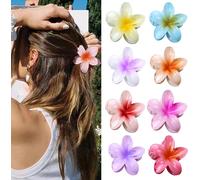 Large Women's Hair Clip, Set Of 8 Multicoloured Flower Hair Clips For Women Flower Shaped Hair Clip Fashion Floral Pattern Hair Accessories For Women Girls