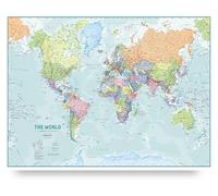 Large World Wall Map Political - Educational Learning - Updated 2024 - Laminated - 122 x 91.4cm - 48 x 36" - Maps International