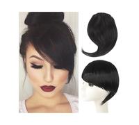 Largement utilisé Extensions de cheveux synthétiques à frange latérale, postiche clipser, fausse Extensions(Black Bangs)