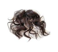 Largement utilisé Frange fine et bouclée, postiche naturelle moelleuse, frange à Air Clip, synthétique, extension de cheveux for femmes filles Extensions(Deep brown)