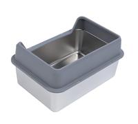 Largette de Gros Chats, Boîte de Chat en Acier Inoxydable Entrée en Haut en Acier Inoxydable Robuste pour Les Grands Chats (Gris foncé)