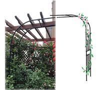 Largeur 60-240cm Arche De Jardin en Métal Arche À Treillis Rosiers Mur Demi-latérale Arches De Jardin Résistante Aux Intempéries Noir(220x240cm/7.2x7.9ft)