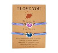 Largeur Largeur Acier Anneaux Handmade Love Heart Couple Relationship String Rope Bracelets Black Red Woven String Pinky Promise Anniversary Valentine's Bracelet Bracelet Cadeau Pour En (B, One Size)