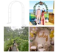 Largeur Latérale 25 Cm Arche De Jardin En Métal Pour Plantes Grimpantes, Arcade De Rosier Solide Et Résistante Aux Intempéries Pour Cérémonie, Fête Nuptiale, Décoration D'arche D'arrière-cour(Color:Wh