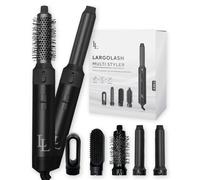 Largolash Brosse Soufflante Sèche-Cheveux 5 en 1 - Lisseur Cheveux, Brosse Cheveux, Boucleur à Cheveux, Brosse Chauffante, Pour un Brushing Professionnel, Tous les Types de Cheveux (Noir)