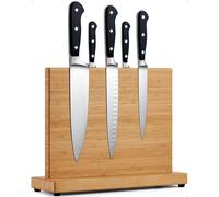 LARHN Bloc à Couteaux Magnétique en Bambou, Bloc Couteaux Vides