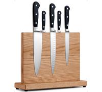 LARHN Bloc à Couteaux Magnétique en Chêne, Bloc Couteaux Vides