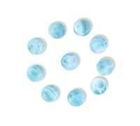 Larimar AAA qualité taille 21mm forme ronde calibrée cabochon lâche pierre précieuse pour la fabrication de bijoux pectolite des Caraïbes, Pierre, Larimar
