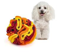 Larimuer Balle à renifler interactive pour animal de compagnie, balle de reniflement pour chien aveugles, jouet d'enrichissement pour chien lavable en machine (15 cm, couleur coucher de soleil)