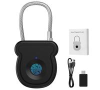 Larimuer Cadenas intelligent à empreintes digitales pour bagages - Capacité de 20 utilisateurs, clé USB et code d'urgence, serrure biométrique sans clé pour casier de gym, valise, sac à dos, boîte à