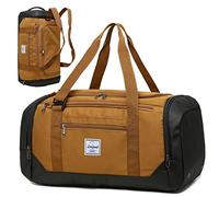 Laripwit Sac de Voyage Homme 40L Sac de Sport Femme Moyen Sac Voyage Weekend Nuit avec Compartiment de Chaussures et Poche Humide pour Camping Adventure, Marron