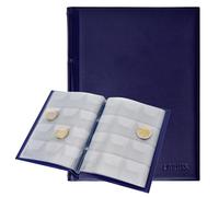 Larius Album pour pièces de monnaie pour 120 pièces de 2 euros, rangement de pièces commémoratives (bleu)