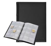 Larius Album pour pièces de monnaie pour 120 pièces de 2 euros, rangement de pièces commémoratives (noir)