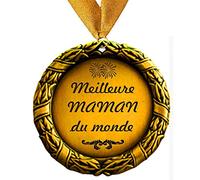 Larius Group Médaille | Cadeau Personnel Meilleure Maman Papa du Monde | Votre Texte Personnalisé | de Noël et d'Anniversaire