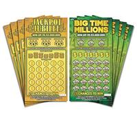 Larkmo Ticket de loterie - 8 tickets au total, 4 designs gagnants, prix de 10 000 $ et 50 000 $, cartes à gratter réalistes, cadeau farce pour adulte