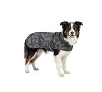 Larkson Imperméable pour Chien Gris Léo - Jonte - Manteau Pluie & Hiver pour Petit & Moyenne Chiens - Parapluie pour Chien - Colonne d'eau 10 000 mm - Réglable - Réfléchissant et Lumineux