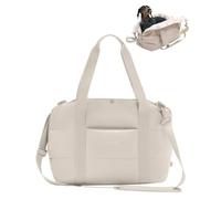 Larkson Sac de Transport pour Chien Beige - Frida - Sac à Bandoulière Pliable pour Petits et Moyenne Chiens & Chats jusqu'à 10 kg - Utilisable comme Panier pour l'Extérieur & Les Voyages