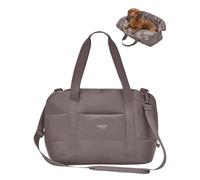 Larkson Sac de Transport pour Chien Marron - Frida - Sac à Bandoulière Pliable pour Petits et Moyenne Chiens & Chats jusqu'à 10 kg - Utilisable comme Panier pour l'Extérieur & Les Voyages