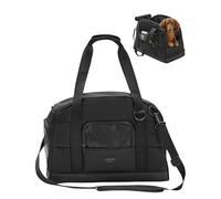 Larkson Sac de Transport pour Petits Chiens jusqu'à 12kg Noir - Tjark - Cage de Transport pour Avion - Sac pour Voyager avec Chien & Chat - Conforme aux Normes de la Plupart des Compagnies Aériennes