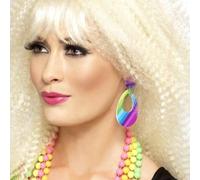 Larme Boucles D'Oreilles Fluo 80s Rétro Bijoux Femmes Femme Déguisement 1980s