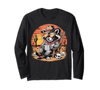 Larmes de Mes Ennemis drôle Raton Laveur Western Sunset Art Manche Longue