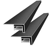Larmier 2PCS profil goutte moderne métal avec rigole lumineuse, solin rive toit déviateur eau pluie, profil drainage appui fenêtre et balcon extérieur(Square)