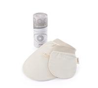 Larminly Gants exfoliants en soie brute - Set 2 pièces visage et corps - Exfoliation naturelle délicate, élimination des cellules mortes, prépare la peau à la peau et au bronzage - Homme Femme 100%