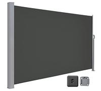 Store Latéral 160 x 400 cm, Brise-Vue Rétractable, Auvent extérieur, Résistant aux Intempéries, pour Jardin, Terrasse,Gris foncé