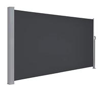 LARMNEE Store Latéral 190 x 450 cm, Brise-Vue Rétractable, Auvent extérieur, Résistant aux Intempéries, avec Fixation au Sol, pour Jardin, Terrasse, Piscine, Gris foncé EGY1945TBP02